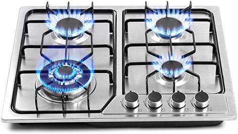 Amazon.com: 22″x20″ Built in Gas Cooktop 4 Burners Stainless Steel Stove with NG/LPG Conversion Kit Thermocouple Protection and Easy to Clean (20Wx22L): Appliances Best Gas Stove, Wok Burner, Cook Top Stove, Chassis Design, Stainless Steel Stove, Triple Ring, Freestanding Fireplace, Iron Grate, Burner Stove