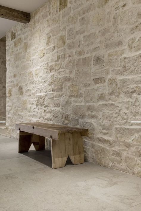 Feature Stone Wall, Stone Cottages Interior, Stone Entryway, Stone Feature Wall, Patina Farm, Stone Walls Interior, Cotswolds Cottage, Stone Accent Walls, Stone Wall Design