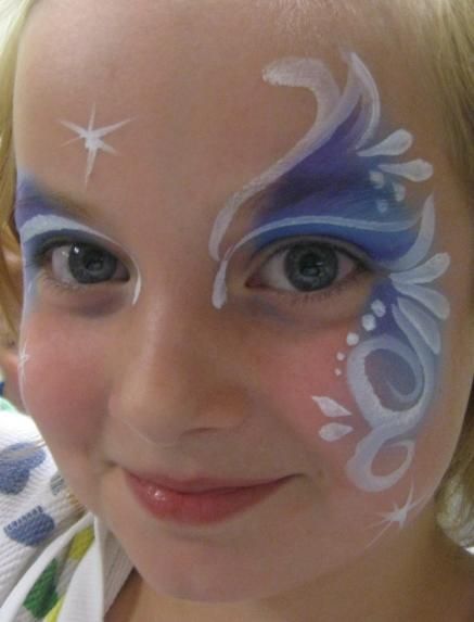 www.MargiesArtStudio.com Disney Face Painting, Frozen Face Paint, Elsa Face, Fairy Face Paint, Obličejové Masky, Christmas Face Painting, Frozen Face, Girl Face Painting, Make Carnaval