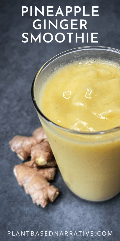 Smoothies For Gut Health, Pineapple Ginger Smoothie, Ginger Smoothie Recipes, Plant Based Smoothies, Pineapple Smoothie Recipes, Pineapple Ginger, Paleo Recipes Breakfast, Heal Your Gut, Ginger Smoothie