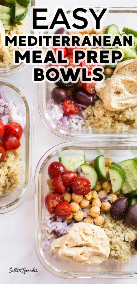 Mediterranean Weekly Meal Prep, Instant Pot Lunch Meal Prep Healthy, Lunch Meal Prep For The Week Mediterranean, Meditarian Meal Prep, Healthy Greek Meal Prep, Greek Salad Meal Prep Bowls With Garbanzo Beans, Healthy Meal Prep Mediterranean, Mediterranean Prep Meals, Mediterranean Diet Power Bowls