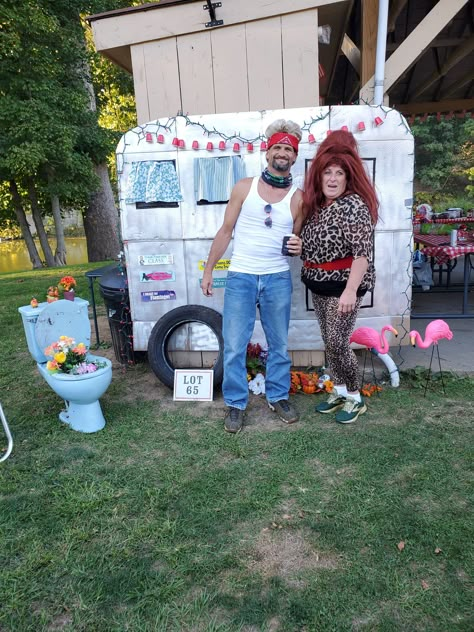 Mullet Birthday Party, Mullet Party Ideas, Trailer Park Party Decorations, Hillbilly Party Costumes, Trailer Trash Party Decorations, White Trashy Outfit Party, Mullet Party, Trailer Park Trash Party, Trash Birthday Party