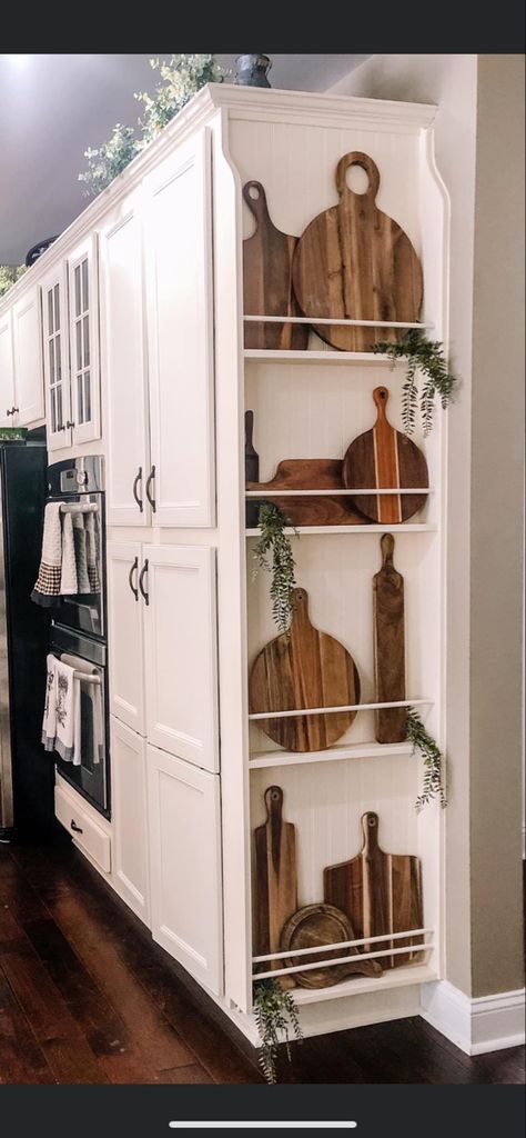 canibet end cap shelving Flat Shelves On Wall, Kitchen Storage Cubes, Dark And Moody Small Space, How To Add Antiques To Your Home, Side Of Refrigerator Ideas Kitchen, Kitchen Gallery Wall Farmhouse, Lullabelle Farmhouse, Industrial Kitchen Decor Ideas, Side Of Kitchen Cabinet Ideas