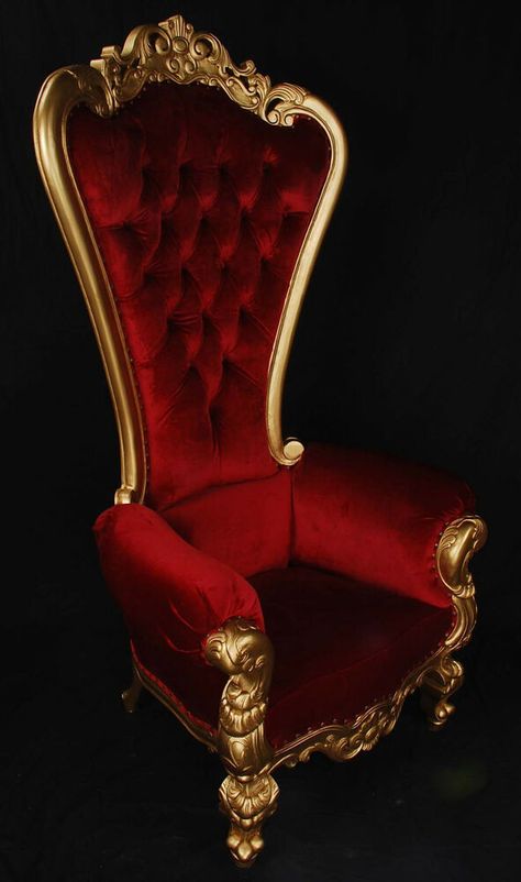 Carved Mahogany Louis XV Beregere Armchair Regal Throne Chair Gold & Red #ElegantAccents #FrenchLouisStyle Diy Throne Chair, Medieval Movies, Best Chairs, Royal Chair, King Chair, Chair Diy, Best Leather Sofa, Royal Furniture, Colorful Bedding