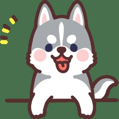 fluffy Siberian Husky Sticker. Cute Dog Drawings, Husky Drawing, Cute Dog Drawing, Puppy Sketch, Dog Drawings, Cute Husky, Cute Kawaii Animals, 강아지 그림, Kawaii Doodles