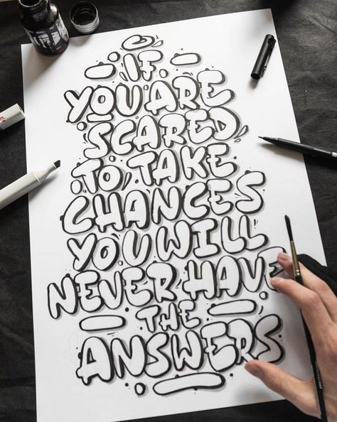 32 Remarkable Lettering and Typography Design for Inspiration - 2 Slogan Lettering Ideas, Calligraphic Fonts, Calligraphy Quotes Doodles, Simple Lettering, Typography Drawing, Typography Artwork, Easy Love Drawings, Colorful Outfits, Hand Lettering Inspiration