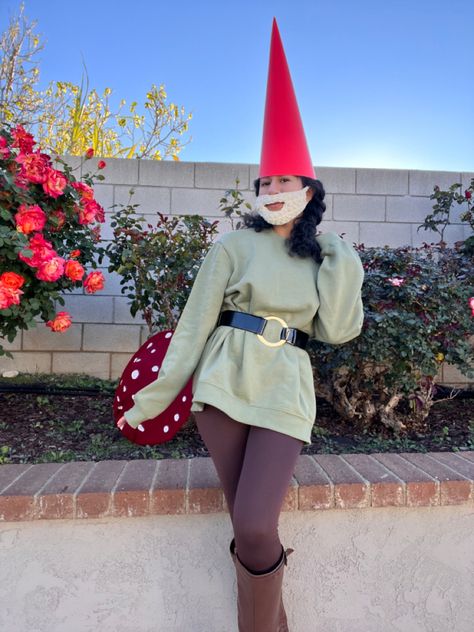 Gnome Woman Costume, Couples Gnome Costume, Womens Gnome Costume, Gnomes Halloween Costume, Halloween Gnome Costume, Gnomes Costume Ideas, Gnome Outfit Women, Gnome Costumes For Adults Women, Cute Gnome Costume