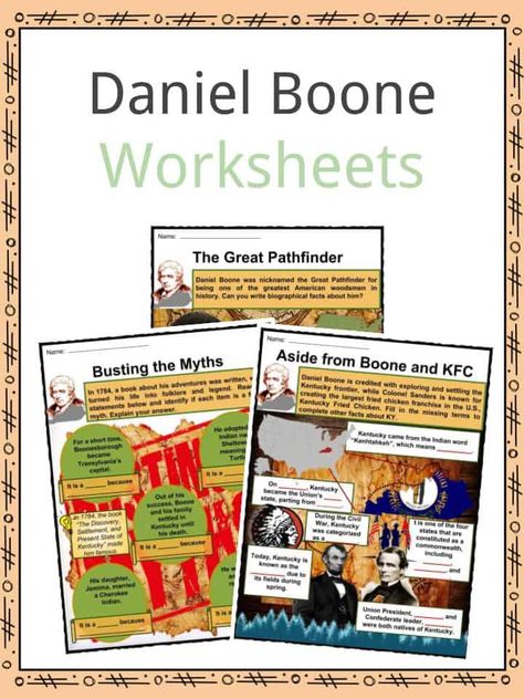 Daniel Boone Worksheets Daniel Boone History, Daniel Boone Activities, Early Explorers, Explorers Activities, Daniel Boone, Homeschool Social Studies, Resume Template Free, Educational Worksheets, School Worksheets