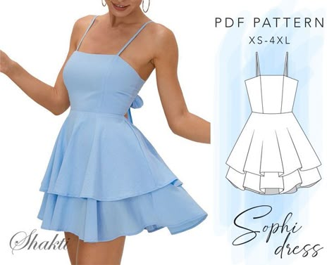 Bustier Summer Dress, Hoco Dress Sewing Pattern, Sewing Pattern Design Free, Cute Dress Sewing Patterns, Sun Dress Sewing Pattern, Homecoming Dress Patterns, Beginner Dress Pattern Free, Summer Top Pattern Sewing, Bustier Pattern Free