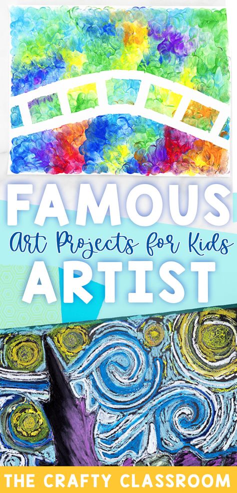 Famous Artists For Kids, Homeschool Art Projects, Art Project For Kids, Frida Art, Art Projects For Kids, Classroom Art Projects, Project For Kids, Kids Art Class, Art Lessons For Kids