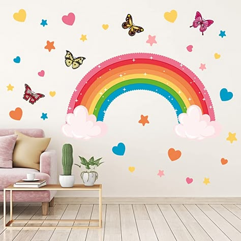 Kids Bedroom Paint, Girls Room Paint, Bedroom Stickers, Wall Sticker Design, Heart Wall Stickers, Toddler Bedroom Girl, Kids Bedroom Walls, Kids Room Paint, School Wall Art