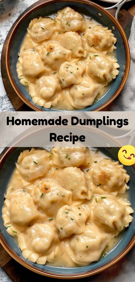 Make tasty homemade dumplings with this easy recipe. Perfect for satisfying your cravings anytime! Russian Dumplings Recipe, Dumplings Recipe Homemade, Homemade Dumplings Dough, Asian Dumpling Recipe, Easy Chicken Dumpling Recipes, Recipes Dumplings, Easy Dumplings Recipe, Homemade Dumplings Recipe, Best Mac N Cheese