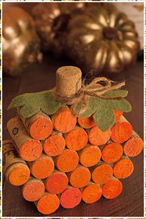 Thanksgiving Decorations - Is that what you want? Take action immediately while all are still fresh in your mind. Visit IMMEDIATELY to view more. Fall Crafts For Seniors, Fall Craft Ideas For Adults, Halloween Preschool Activities, Fall Crafts For Preschoolers, Preschool Fall Crafts, Wine Corks Crafts, Cork Decor, Corks Crafts, Corks Pumpkin