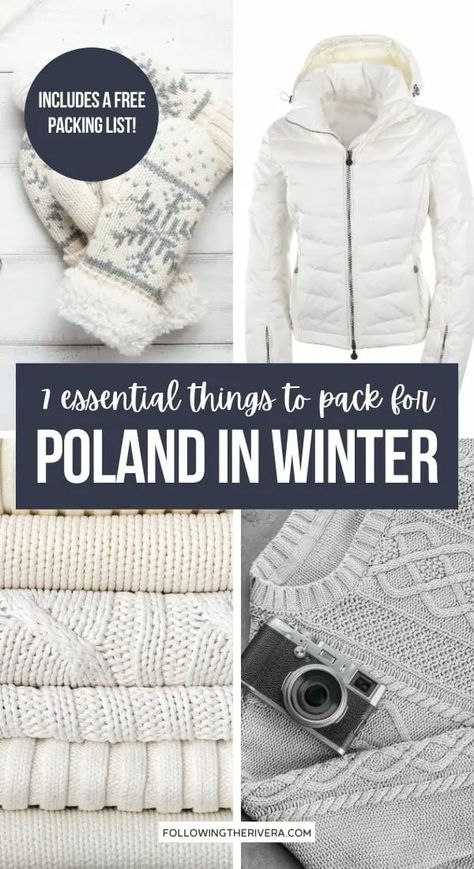 Poland in winter | 7 essential and useful things to pack Travel Poland, Europe Food, Travel Photography Europe, Things To Pack, Visit Poland, Winter Travel Destinations, European Travel Tips, Travel Packing Tips, Eastern Europe Travel