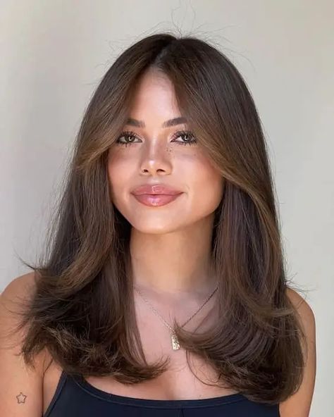 Summer Haircuts 27 Ideas 2024 Medium Length Hair With Bangs, Haircut Inspo, Haircuts For Medium Length Hair, Brown Hair Looks, Brown Hair Inspo, Layered Haircuts For Medium Hair, Summer Haircuts, Hairstyles For Layered Hair, Midlength Haircuts