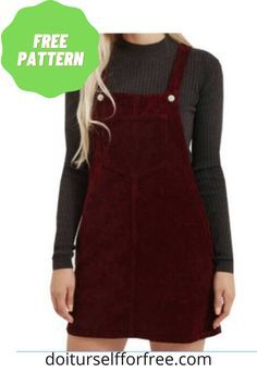 Fall Sewing Patterns Women, Pinafore Sewing Pattern Free, Free Pdf Sewing Patterns For Women Dresses, Pinafore Pattern Free, Pinafore Dress Pattern Free, Sewing Dress Pattern, Winter Sewing Patterns, Pinafore Sewing Pattern, Pocket Sewing