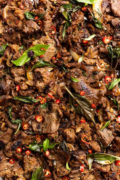 Spicy Basil Beef, Thai Basil Beef Rolls, Spicy Beef Stir Fry, Basil Beef, Thai Basil Beef, Dinner List, Greek Grilled Chicken, Buffalo Chicken Pasta, Thai Beef