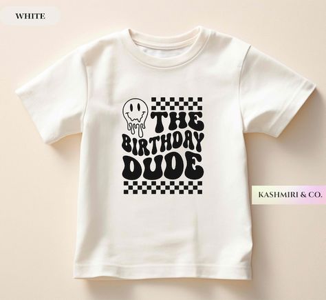 Skater Dude Birthday - Etsy Cool Dude Birthday Party, Skater Dude, Dude Birthday Party, Dude Birthday, Skateboard Birthday, Black And White Birthday, Checkered Black And White, Baby First Birthday Themes, Birthday Party Boy