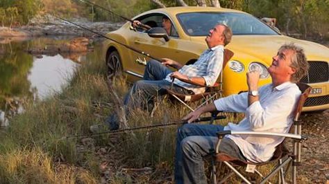 Hammond fishing from a Bentley? Top Gear Uk, Australian Road Trip, James May, Jeremy Clarkson, Top Gear, Mans World, Grand Tour, Car Wallpapers, Nice Tops