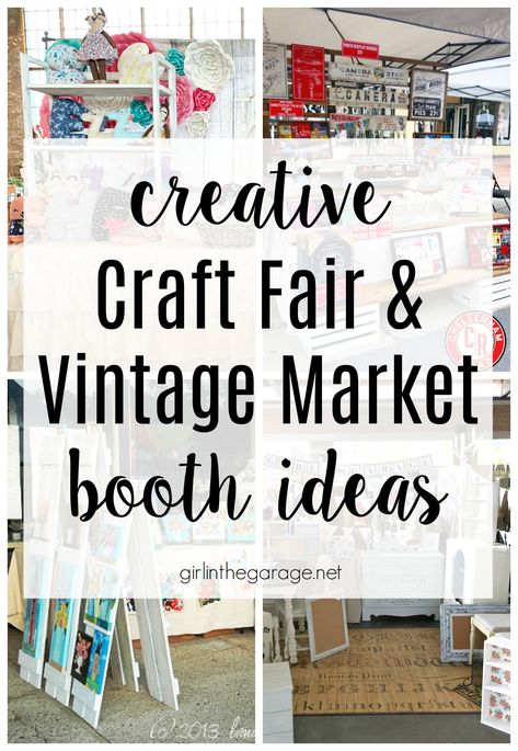 Make a memorable impression with these creative market and craft fair booth ideas! Discover lots of examples and advice by Girl in the Garage Vendor Tips, Vintage Market Booth, Craft Show Tips, Craft Fair Vendor, Vendor Booth Display, Craft Fair Booth Display, Craft Booth Ideas, Craft Show Booths, Craft Market Display