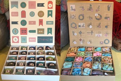 Christmas countdown! Yarn advent calendars for 2023 - Gathered Yarn Advent Calendar, Crochet Advent Calendar, Advent Calendar Kit, Calendar Kit, Diy Advent Calendar, Mini Skein, Yarn Diy, Advent Calendars, Diy Couture