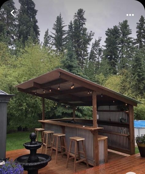 Bar Outdoor Design, Bbq Backyard, Mini Couch, Diy Outdoor Bar, Outdoor Patio Bar, Build Outdoor Kitchen, Outdoor Kitchen Plans, Backyard Pavilion, Backyard Bar