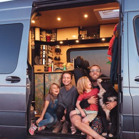 This Family Has Been Living on the Road for 7 Years! #VanLife Van Living Family Of 4, Camper Vans For Family Of 4, Van Life Family Of 4, Camper Van For Family Of 5, Campervan Family Of 4, Camper Van Family Of 4, Van Life Family, Camper Van Family, Family Van Life