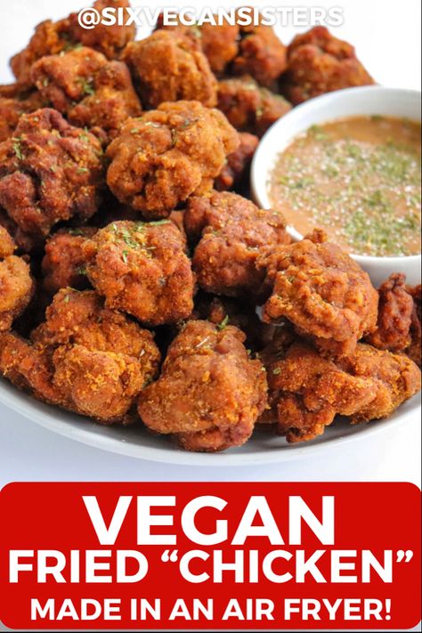 Vegan Chicken Recipes, Seitan Recipe, Air Fryer Vegan, Seitan Chicken, Vegan Meat Recipe, Vegan Fried Chicken, Seitan Recipes, Vegan Fries, Old Fat