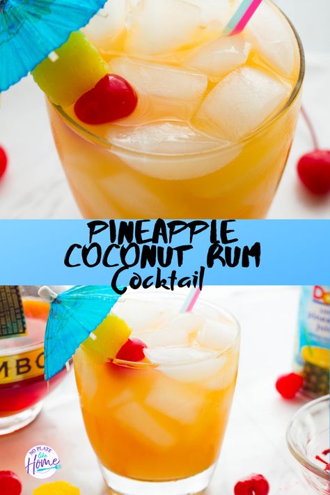 Coconut Puree Cocktail, Tropical Alcoholic Drinks, Coconut Rum Punches, Coconut Rum Drinks, White Wine Sangria Recipe, Jello Shot, Pineapple Rum, Pineapple Coconut, Fruity Cocktails