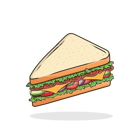 Sanwich vector isolated fast food | Premium Vector #Freepik #vector #cheeseburger #chicken-burger #cheese-burger #beef-burger Cartoon Food Drawings, Sandwich Cartoon, Sandwich Vector, Sandwich Illustration, Sandwich Drawing, Cooking Stickers, Cartoon Noses, Sandwich Pictures, Photo Kawaii