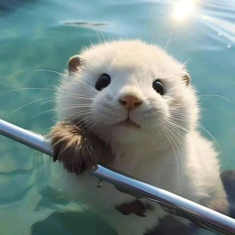 I just freaking love otter ok Meme Chat, Otters Cute, Cute Ferrets, Cute Small Animals, Cute Animals Puppies, Very Cute Dogs, Cute Cats Photos, Pretty Animals, Silly Animals