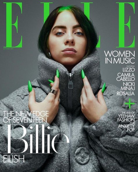 Magazine Design Cover, 잡지 레이아웃, Celebrity Magazines, Elle Us, Tim Walker, Cover Magazine, Billie Eillish, Vogue Covers, Women In Music