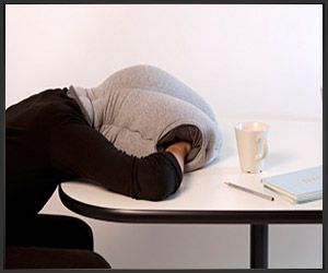 Office Desk Pillow.  Wish I had one right now. Nap Pillow, Cool Inventions, Nap Time, Sleeping Bag, Travel Pillow, Bean Bag Chair, Gadgets, Art Design, Cushions