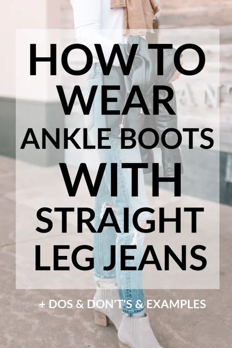 Boots With Straight Leg Jeans, Boyfriend Jeans Style, Ankle Boots With Jeans, Straight Leg Jeans Outfits, How To Wear Ankle Boots, Straight A, Boots Outfit Ankle, Outfit Inspiration Women, Short Ankle Boots