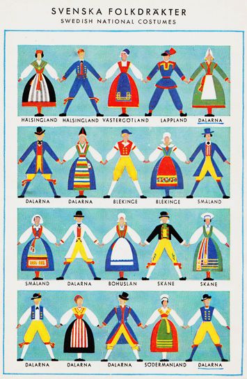 svenskafolkdrater - Swedish national dress, from Kate Davies' blog 'Needled' Swedish Culture, Swedish Traditions, Swedish Language, Sweden Travel, Swedish Christmas, Folk Design, Swedish Style, Dala Horse, Scandinavian Folk Art