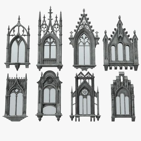 Goth Architecture, 3d Templates, Gothic Windows, Bg Design, Gothic Cathedral, Cathedral Architecture, Cathedral Windows, Gothic Design, Architecture Drawing Art