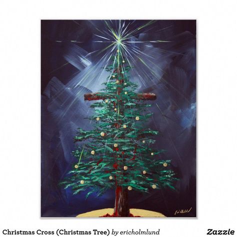 Christmas Diy Tree Decor, Christmas Tree Poster, Christmas Painting Ideas, Diy Tree Decor, Cross Christmas Tree, Tree Poster, Christmas Wallpaper Backgrounds, Christmas Tree Painting, Christmas Painting