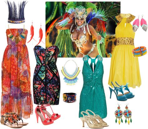 "Rio Carnival" by tizzy-potts on Polyvore Brazil Carnival Theme Party Outfit, Rio Carnival Theme Party Outfit, Rio Carnival Theme Party, Carnival Theme Party Outfit, Themed Party Outfits, Brazilian Party, Rio Carnival Costumes, Last Minute Diy Costumes, Caribbean Carnival Costumes