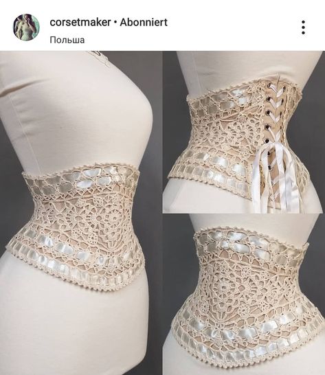 Cincher Outfit, Crochet Corset Pattern Free, Knitted Corset, Crochet Corset Top, Corset Crochet, Crochet Corset, Crochet Belt, Crochet Overlay, Confection Au Crochet