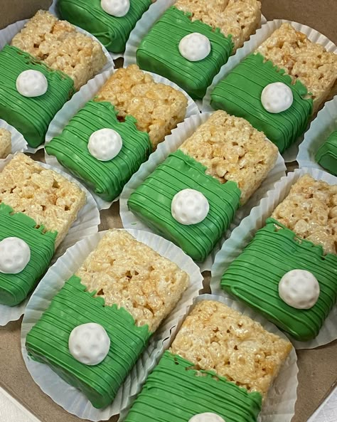 It was a golf themed weekend for us ! ⛳️ . . . . #holeinone #golftheme #golfcake #kidsbirthday #firstbirthday #firstbirthdaycake #ocbakery #buttercream #fondant #ricecrispytreats Sand Trap Golf Food, Golf Rice Krispies, Golf Themed Treats, Golf Party Desserts, Golf Dessert Table, Hole In One Dessert Table, Four Year Old Golf Birthday, St Patrick Birthday Party, Golf Baby Shower Cake