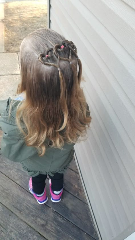 Heart Hairstyle, Baby Hairstyle, Girls Hairdos, Cute Toddler Hairstyles, Girls Hair Styles, Kids Hair Styles, Girl Hair Dos, Valentine Hair