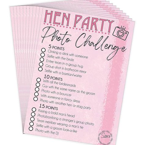 Hen Party Pyjama Party, Hen Do Photo Challenge, Hen Fest Ideas, Pink Ladies Hen Party, Fun Hen Party Ideas, Hen Do Game Ideas, Unique Hen Party Ideas, Hen Party Diy, Hen Party Food Ideas