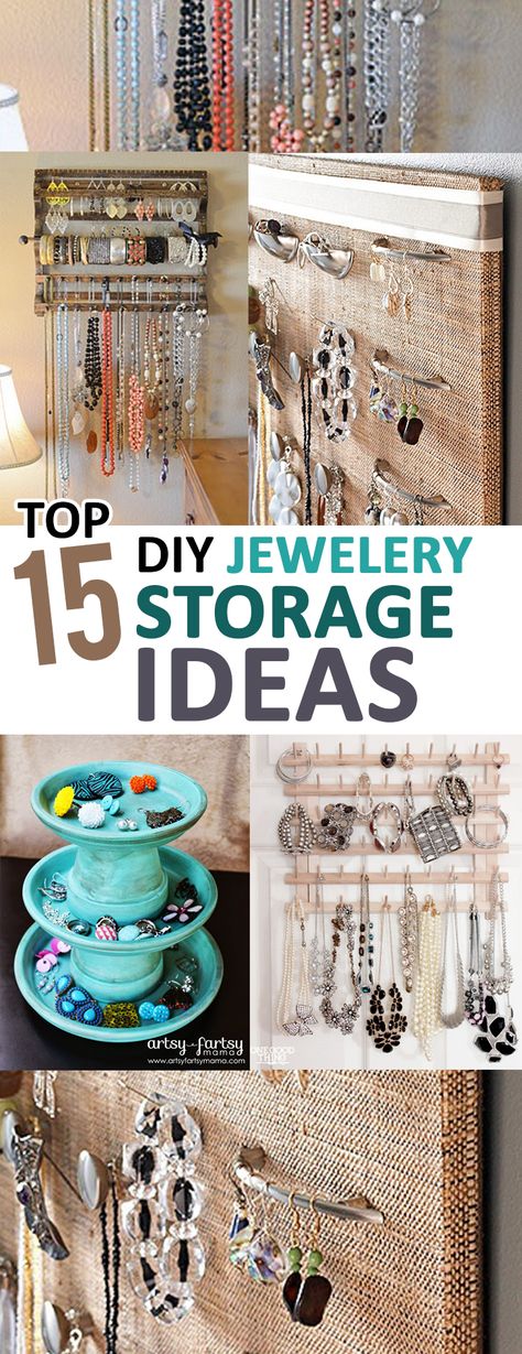 I thought my jewelry box was doomed until I saw these amazing DIY storage ideas...you have to try some of them too! Diy Jewelry Organizer Box, Jewelry Armoire Diy, Jewerly Box Diy, Diy Jewelry Storage, Diy Jewelry Organizer, Diy Organizers, Jewelry Organizer Diy Wall, Jewelry Organizer Drawer, Jewelry Storage Ideas