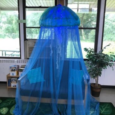 Aquaglow Jellyfish Hideaway Bed Canopy | HearthSong Hideaway Bed, Murphy Bed Ikea, Murphy Bed Plans, Hidden Bed, Undersea World, Sleep Over, Bed Canopy, Murphy Bed, Toys For Kids