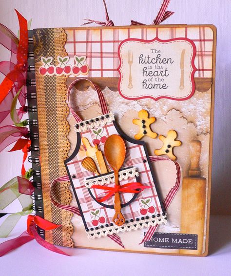 Scrapbook Recipe Book, Recipe Book Covers, Homemade Recipe Books, Recipe Book Design, Diy Cookbook, Recipe Album, Recipe Book Diy, Family Recipe Book, Christmas Cookbook