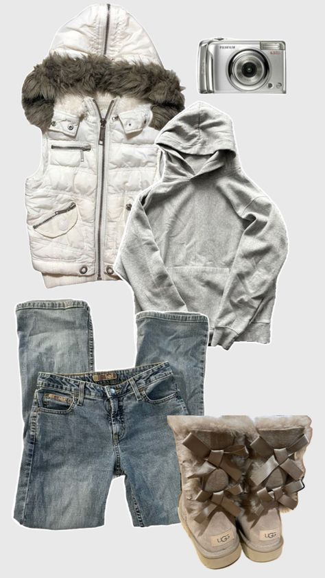 flatlay, collage, y2k, vintage, 2000s, vest, hoodie, jeans, uggs 2000s Fashion Outfits Winter, 2000s Winter Outfits, 2000s Fashion Winter, Outfit 2000s Style, Winter Outfits Y2k, Y2k Outfits Winter, Y2k Winter Outfits, 2000s Winter, Winter Collage