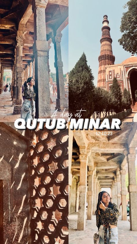 Instagram story ideas Qutub Minar Photography Poses, Qutub Minar Aesthetic, Delhi Photos, Delhi Pics, Night Pic, Qutub Minar, Budget Makeup, Travel Pictures Poses, Pictures Poses