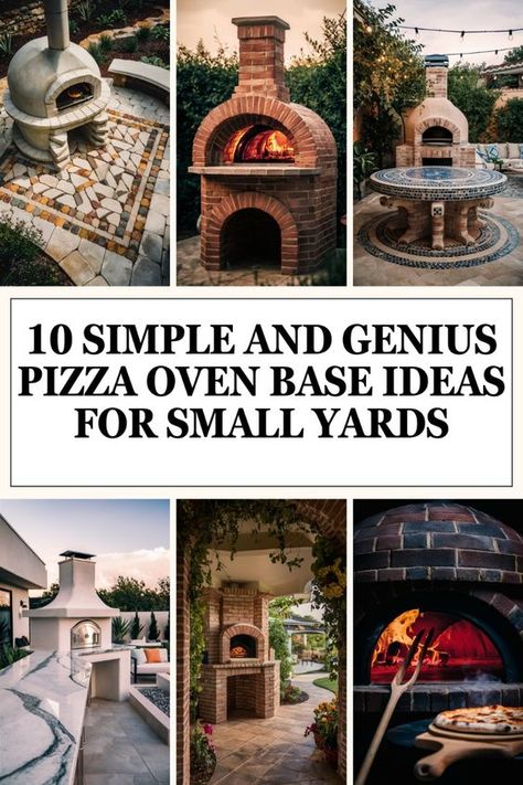 Worried about fitting a pizza oven in your small yard? With clever DIY wood designs, these simple and genius ideas will maximize your space. Save this pin for your next garden activity! 🌻📏 #Backyard #PizzaOven #DIY #SmallSpaceSolutions #WoodProjects #OutdoorCooking #GardenDesign #HomeImprovement Outdoor Pizza Oven Area, Garden Pizza Oven, Pizza Oven Outdoor Plans, Outdoor Pizza Party, Homemade Pizza Oven, Bbq Area Ideas, Pizza Oven Ideas, Outdoor Pizza Oven Kits, Mobile Pizza Oven