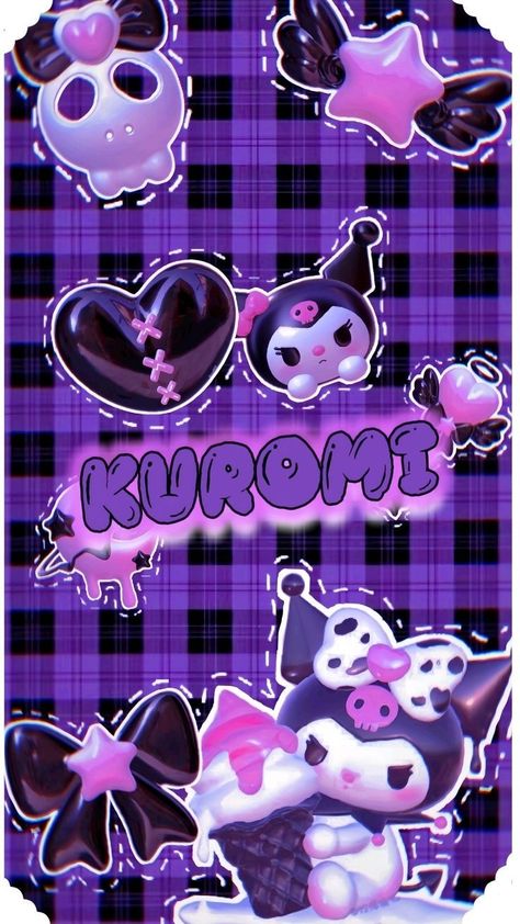 Kuromi Purple, Kuromi Wallpaper, Black And Purple Wallpaper, 3d Wallpaper Cute, Pink Wallpaper Hello Kitty, Pretty Wallpaper Ipad, Kuromi Sanrio, Jelly Wallpaper, Iphone Dynamic Wallpaper