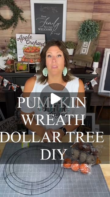 Creative Sarah at Home on Instagram: "Dollar Tree DIY - clip-on Pumpkin Wreath #dollarstorediy #pumpkindiy #falldiy #dollartreediy #dollartreecrafts" Harvest Diy Crafts, Fall Door Reef Ideas, Diy Fall Reef, Dollar Tree Fall Decor Diy Wreath, Fall Dollar Tree Crafts 2024, Diy Pumpkin Wreath Dollar Tree, Thanksgiving Wreaths Diy Dollar Stores, Diy Dollar Tree Pumpkin Wreath, Dollar Tree Wire Pumpkin Wreath Diy